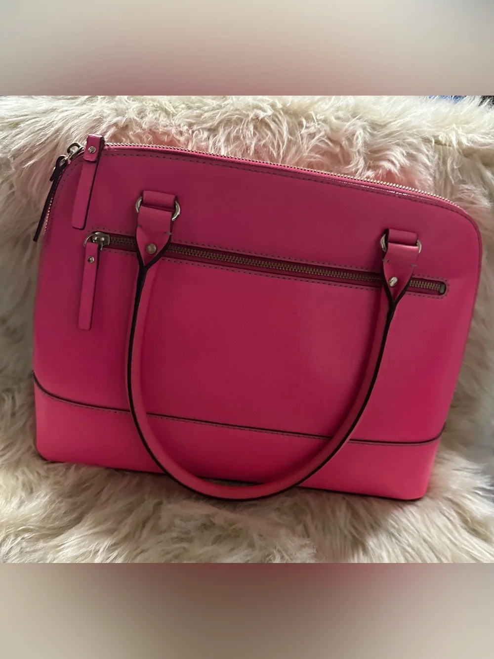 kate spade Bright Pink Leather Dome Tote
